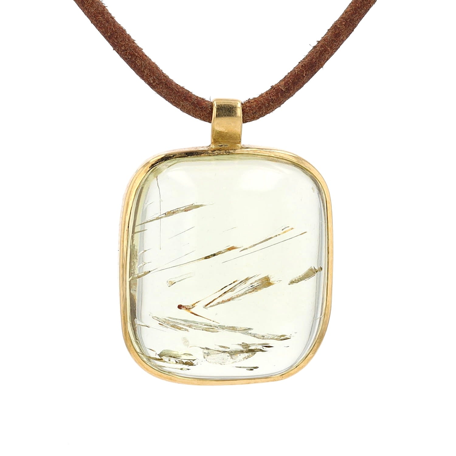Anhänger in 750er Gelbgold mit einem Heliodor ca. 19 ct, hängend frontal