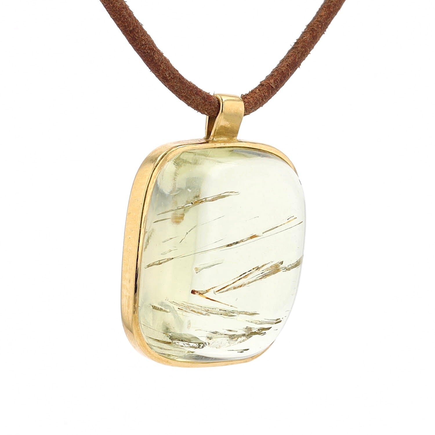 Anhänger in 750er Gelbgold mit einem Heliodor ca. 19 ct, hängend rechts gedreht