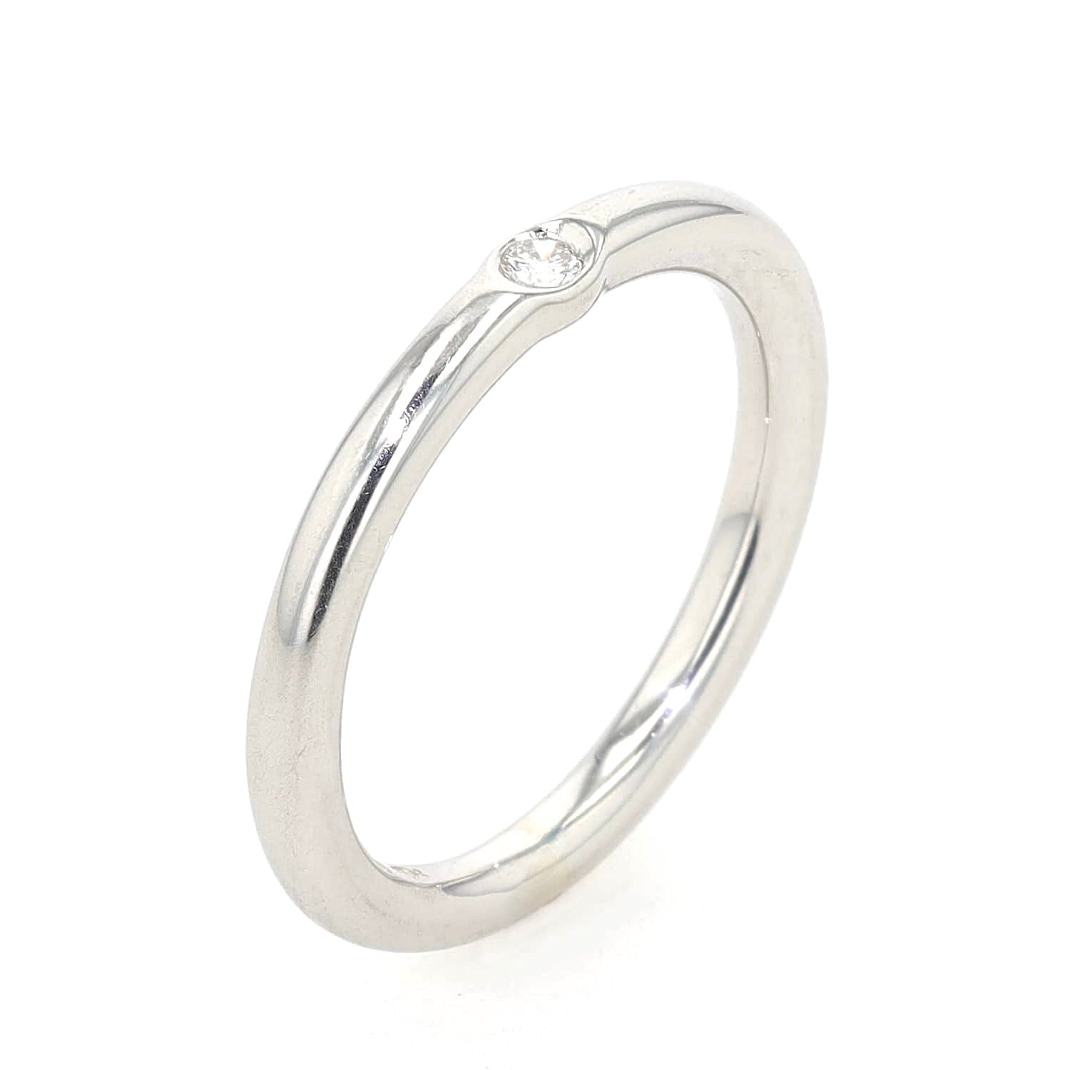 Niessing Solitär Ring in Platin mit einem Brillanten, stehend