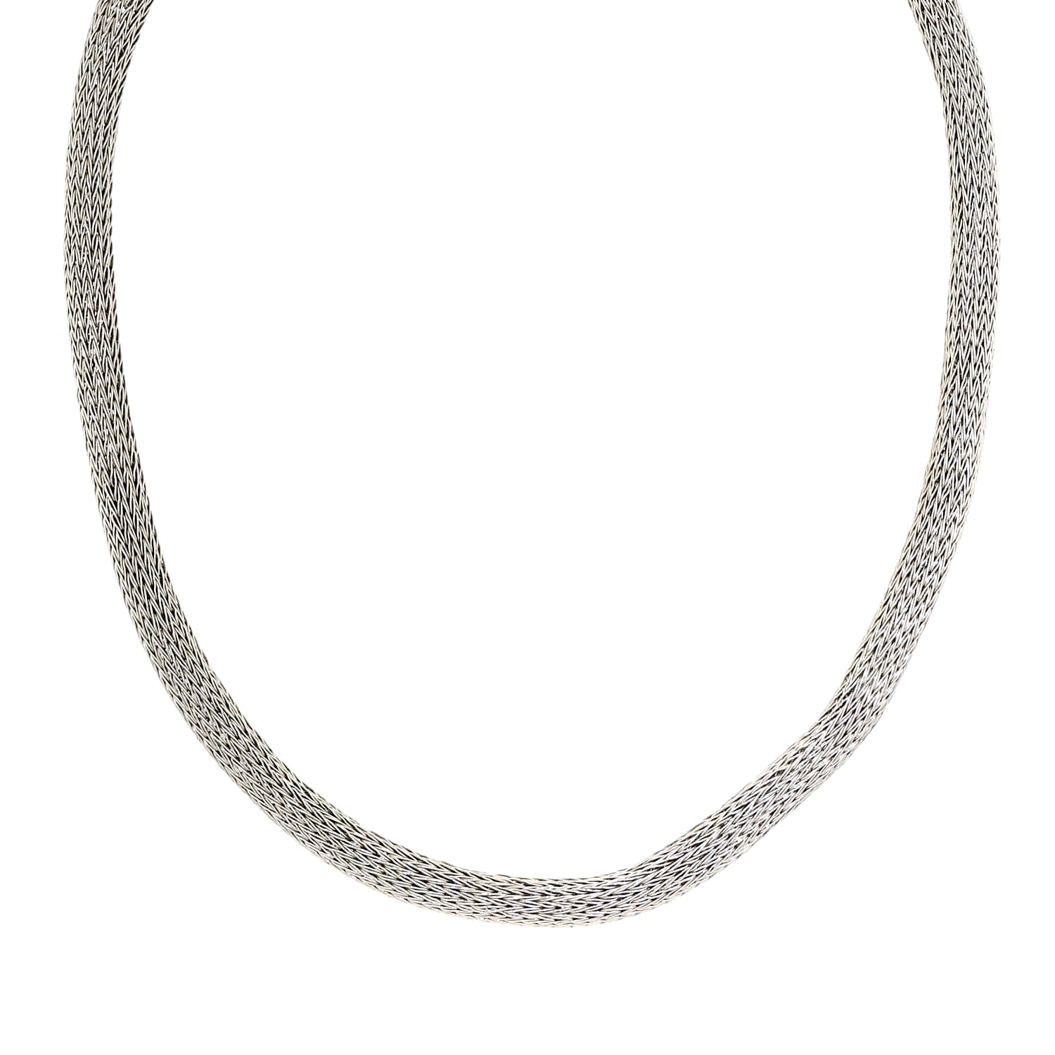 Strickkette aus Palladium mit einem Schloß aus 750er Gelbgold, liegend frontal