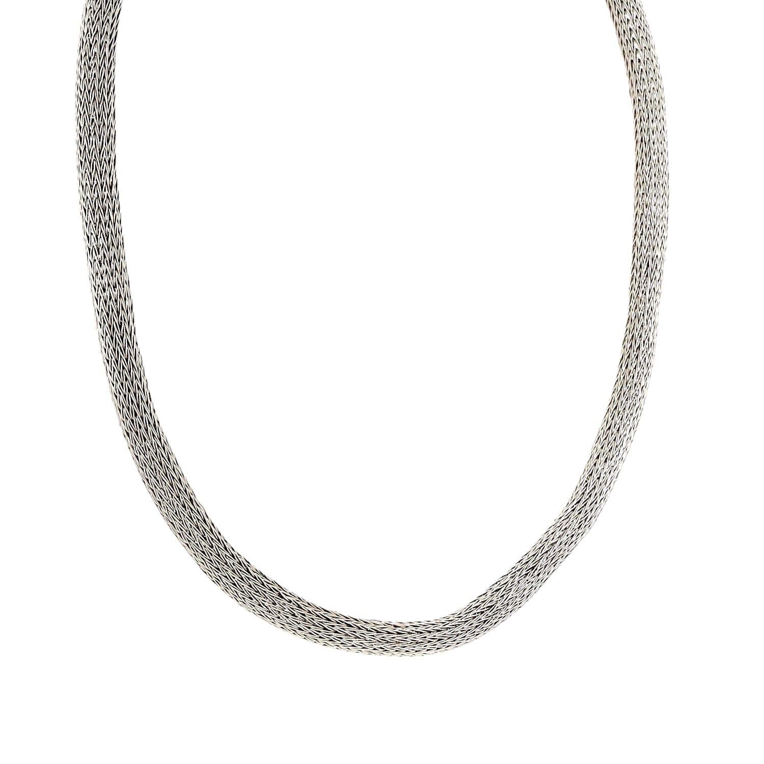 Strickkette aus Palladium mit einem Schloß aus 750er Gelbgold