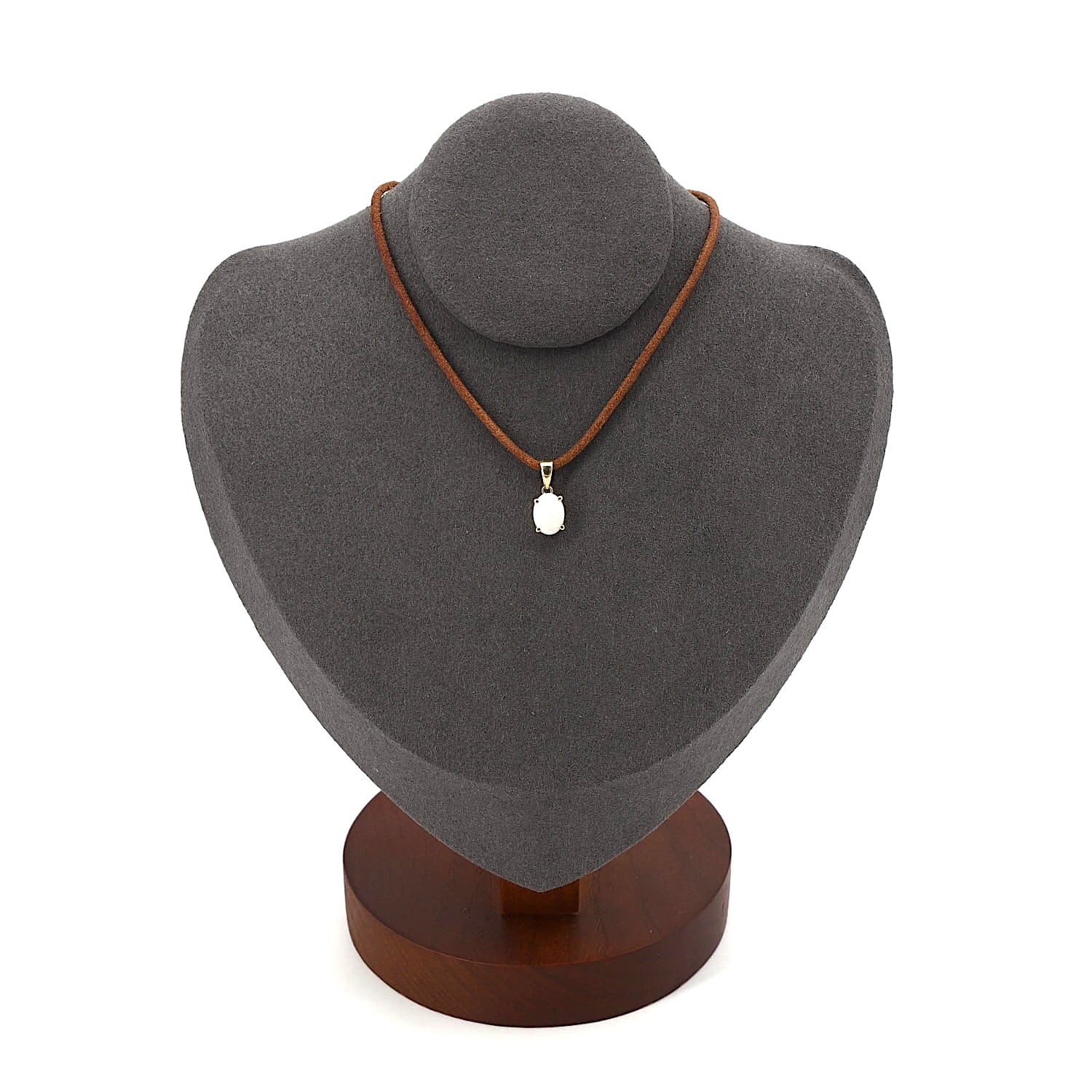 Anhänger in 333er Gelbgold mit einem Opal-Cabochon, an der Büste