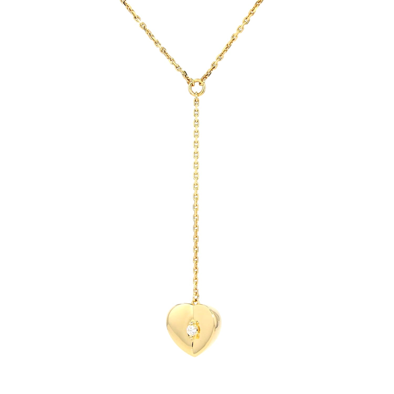 Jette Joop Collier in 750er Gelbgold mit einem Brillanten, hängend links gedreht