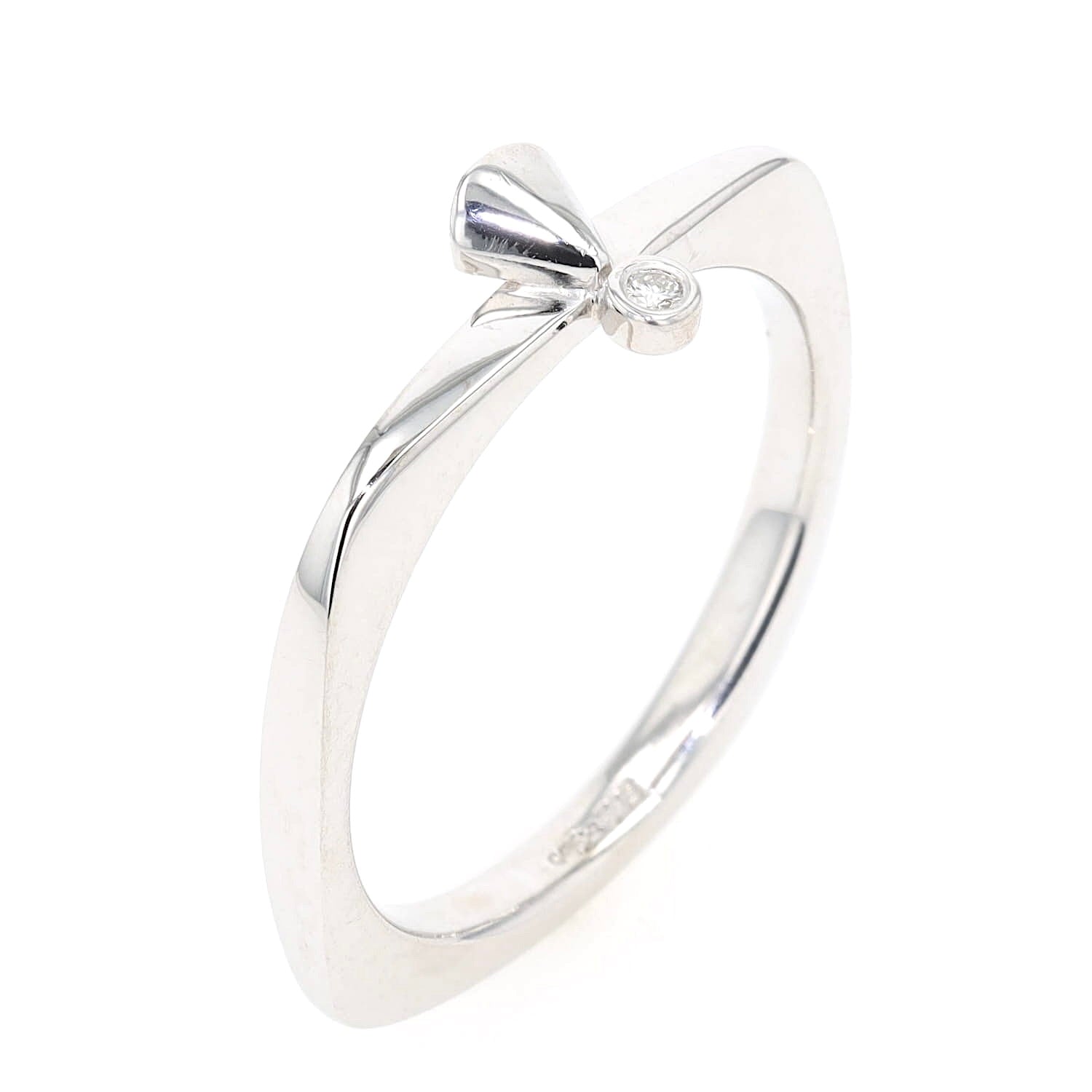 Niessing Ring in 585er Weißgold mit einem Brillanten, stehend
