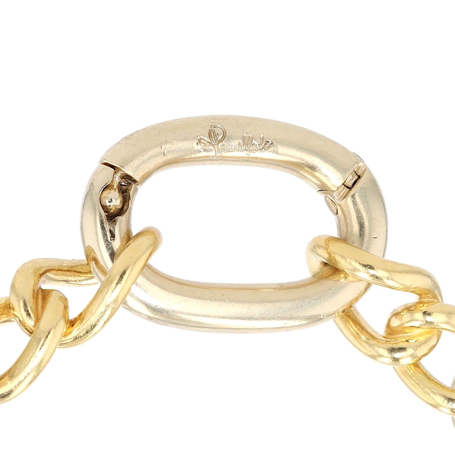 Pomellato Vintage-Kette aus 750er Gelb- und Weißgold, Schloss Signatur Pomellato