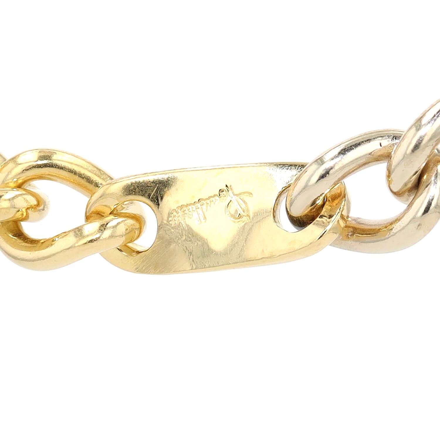 Pomellato Vintage-Kette aus 750er Gelb- und Weißgold, Punze Goldplatte Vorderseite