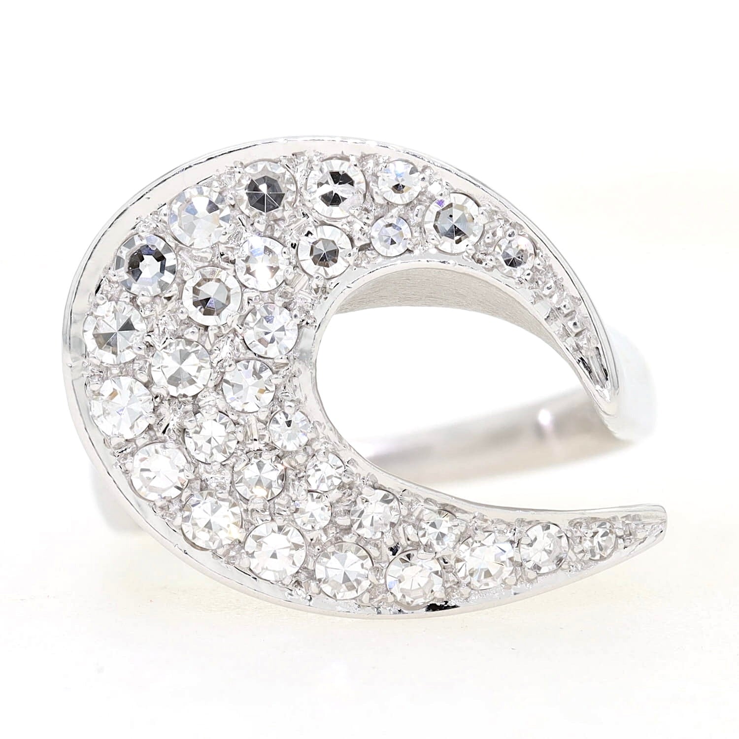 Ring in 585er Weißgold mit Brillanten, liegend frontal