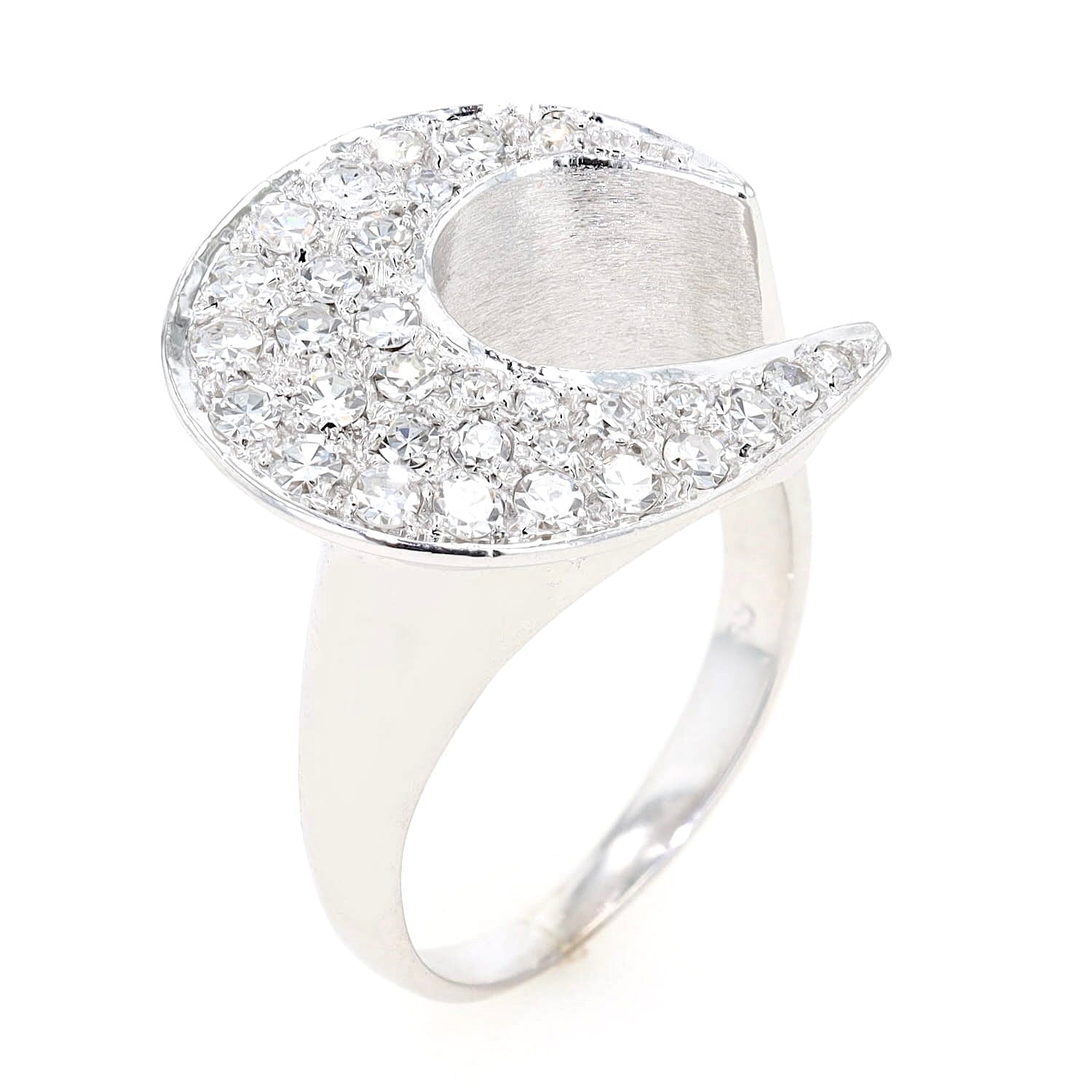 Ring in 585er Weißgold mit Brillanten, stehend