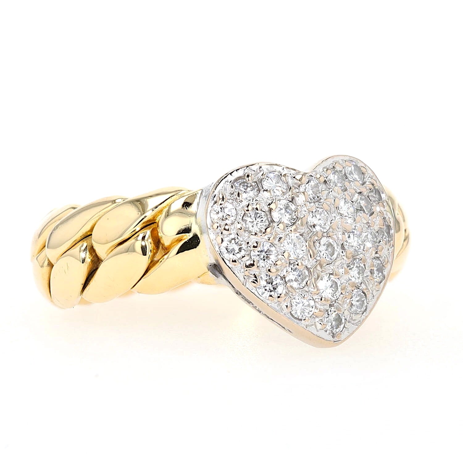 Peter Fischer Ring in 750er Gelbgold mit Brillanten, liegend rechts gedreht