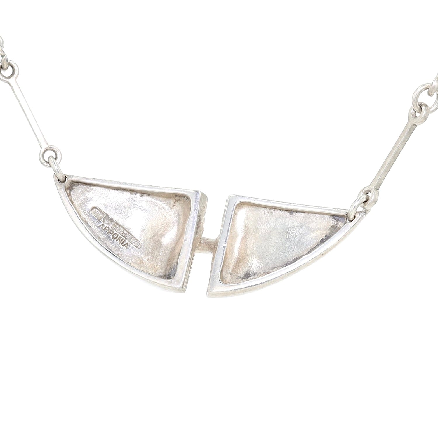 Lapponia Collier von Björn Weckström in 925er Silber, hängend Rückseite mit Punze