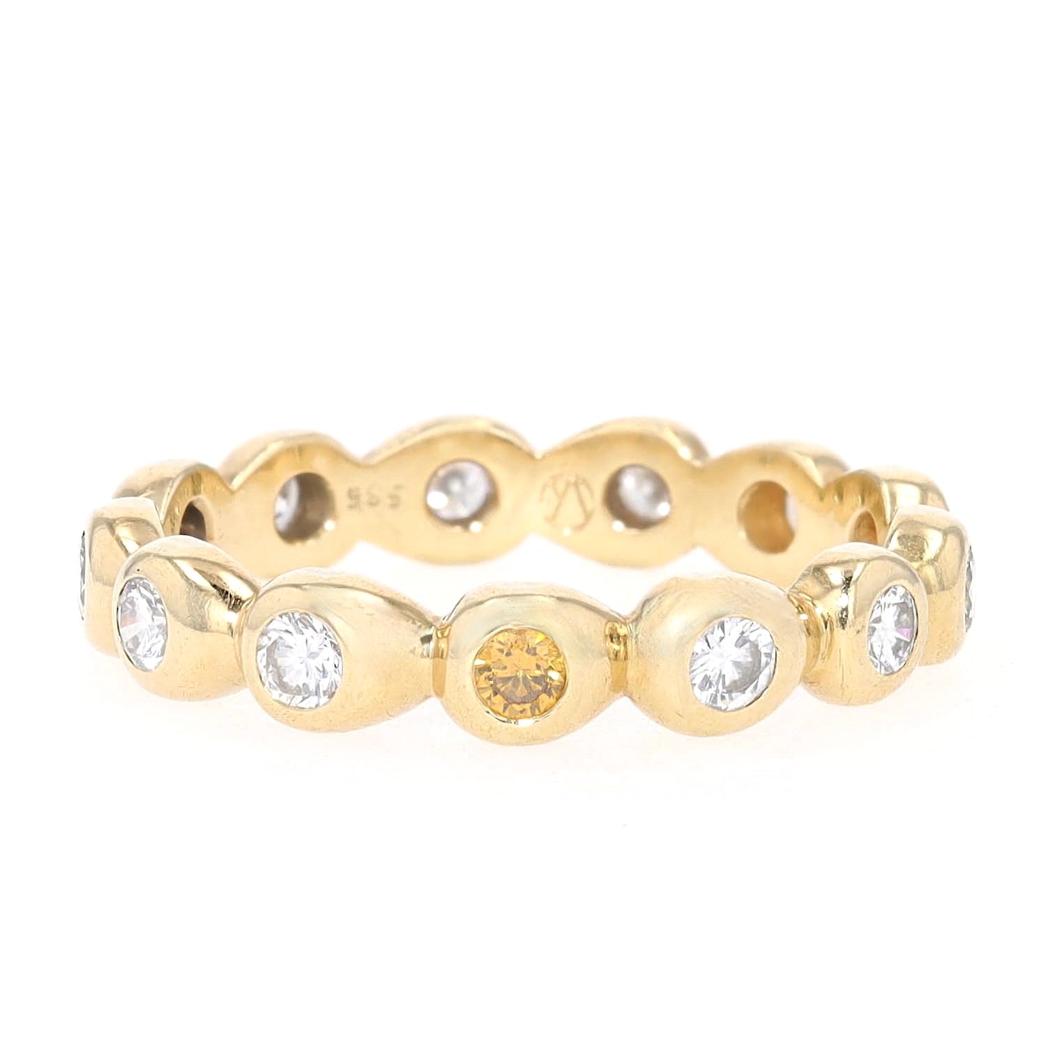Memoire Ring in 585er Gelbgold mit ca. 0,58 ct Brillanten, liegend frontal