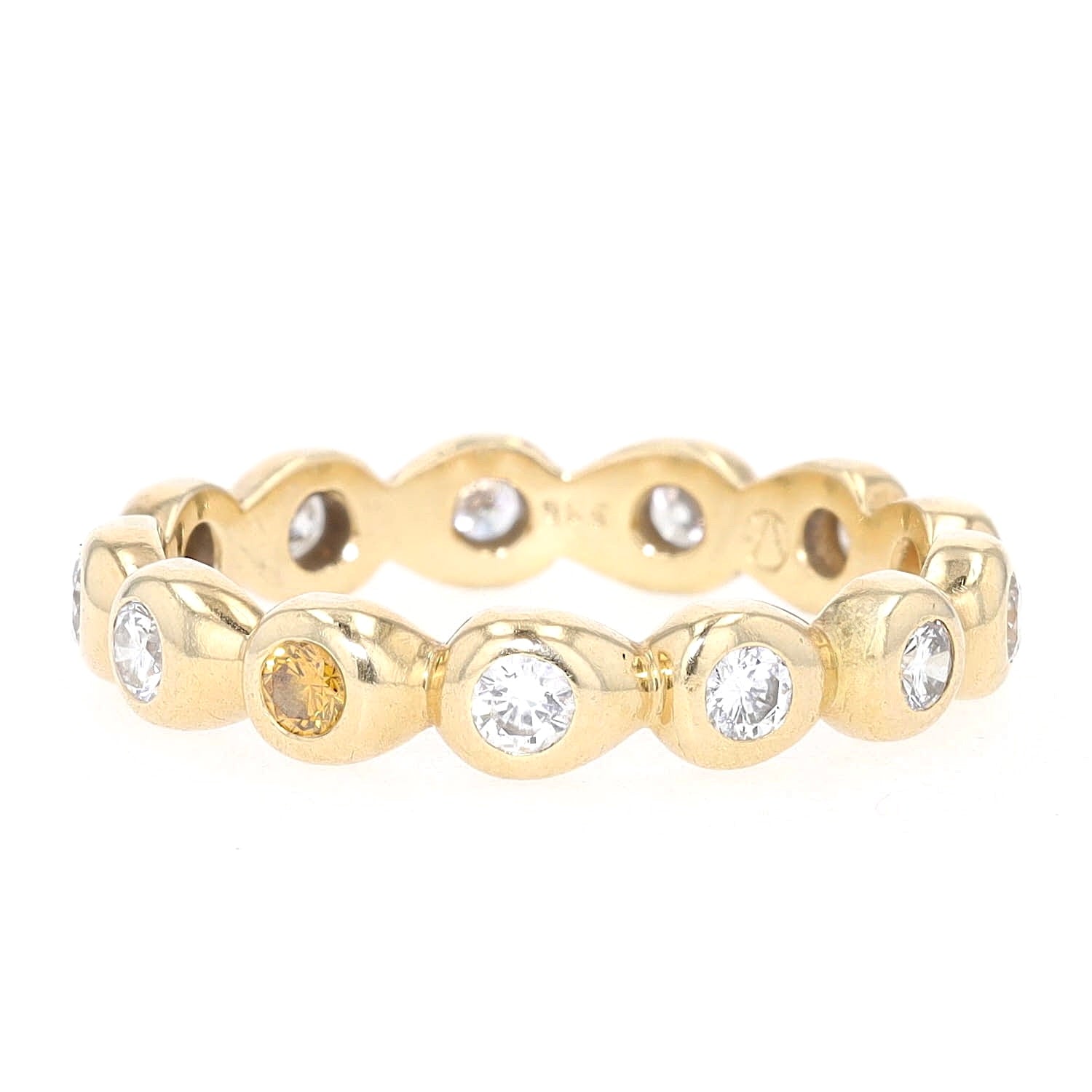 Memoire Ring in 585er Gelbgold mit ca. 0,58 ct Brillanten, liegend links gedreht