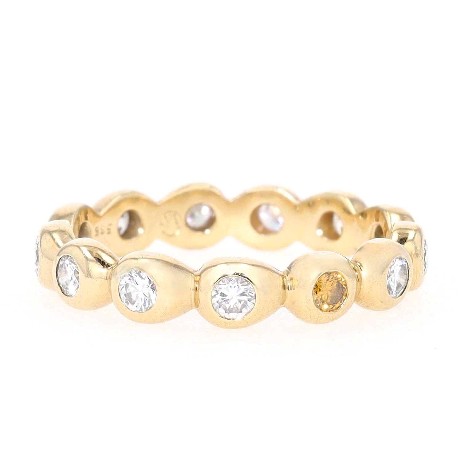 Memoire Ring in 585er Gelbgold mit ca. 0,58 ct Brillanten, liegend rechts gedreht