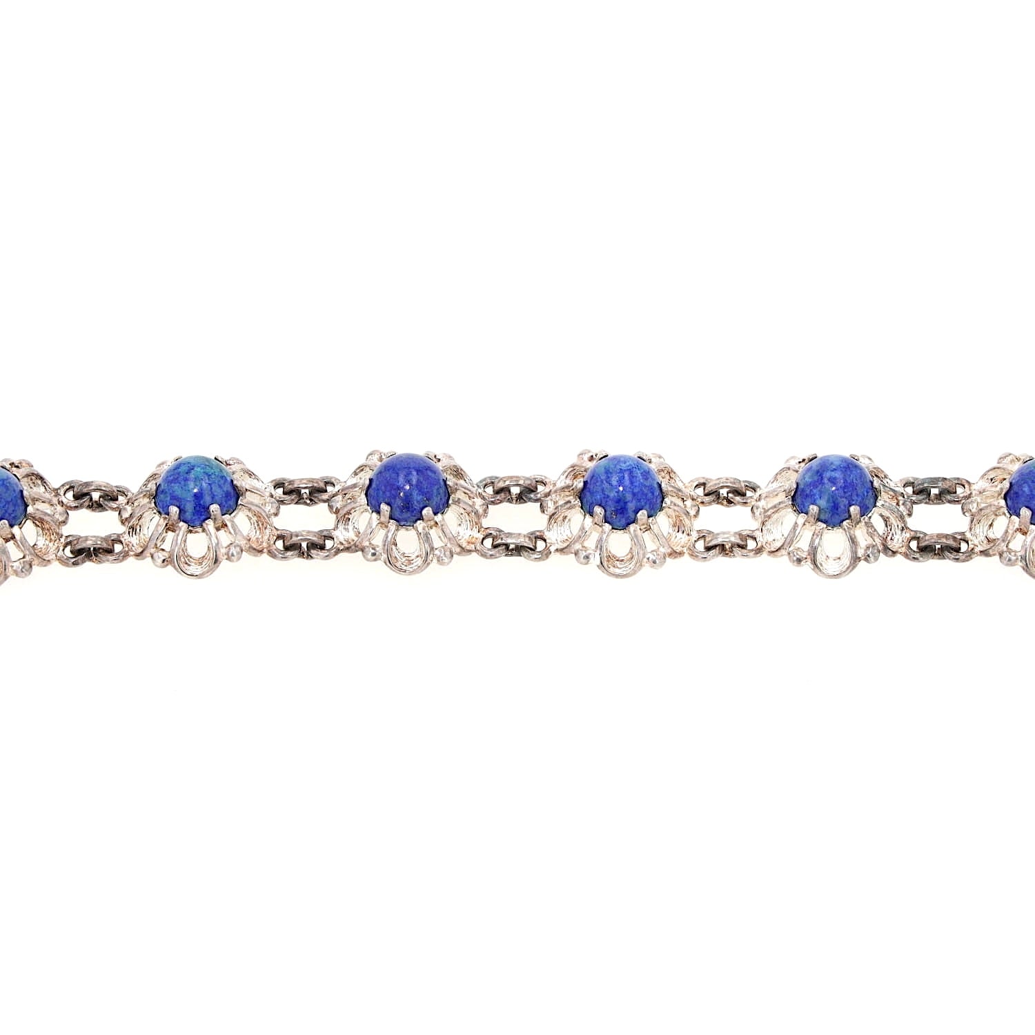 Vintage Armband in 835er Silber mit Lapis lazuli, liegend lang Ausschnitt