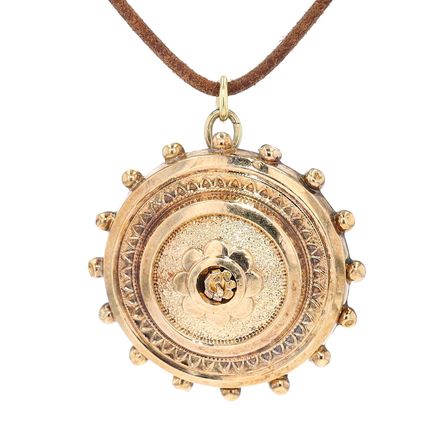 Pendant gold plated (former brooch) around 1900, hanging frontally