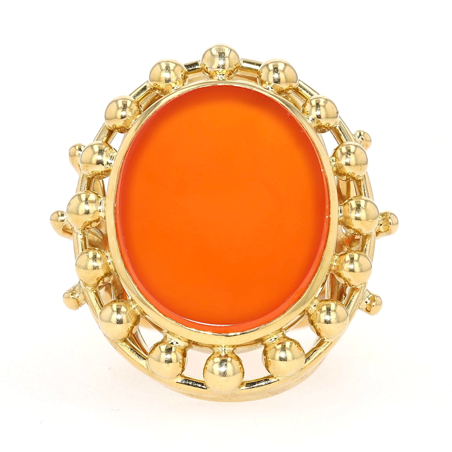 Ring in 750er Gelbgold mit einem Karneol, liegend frontal