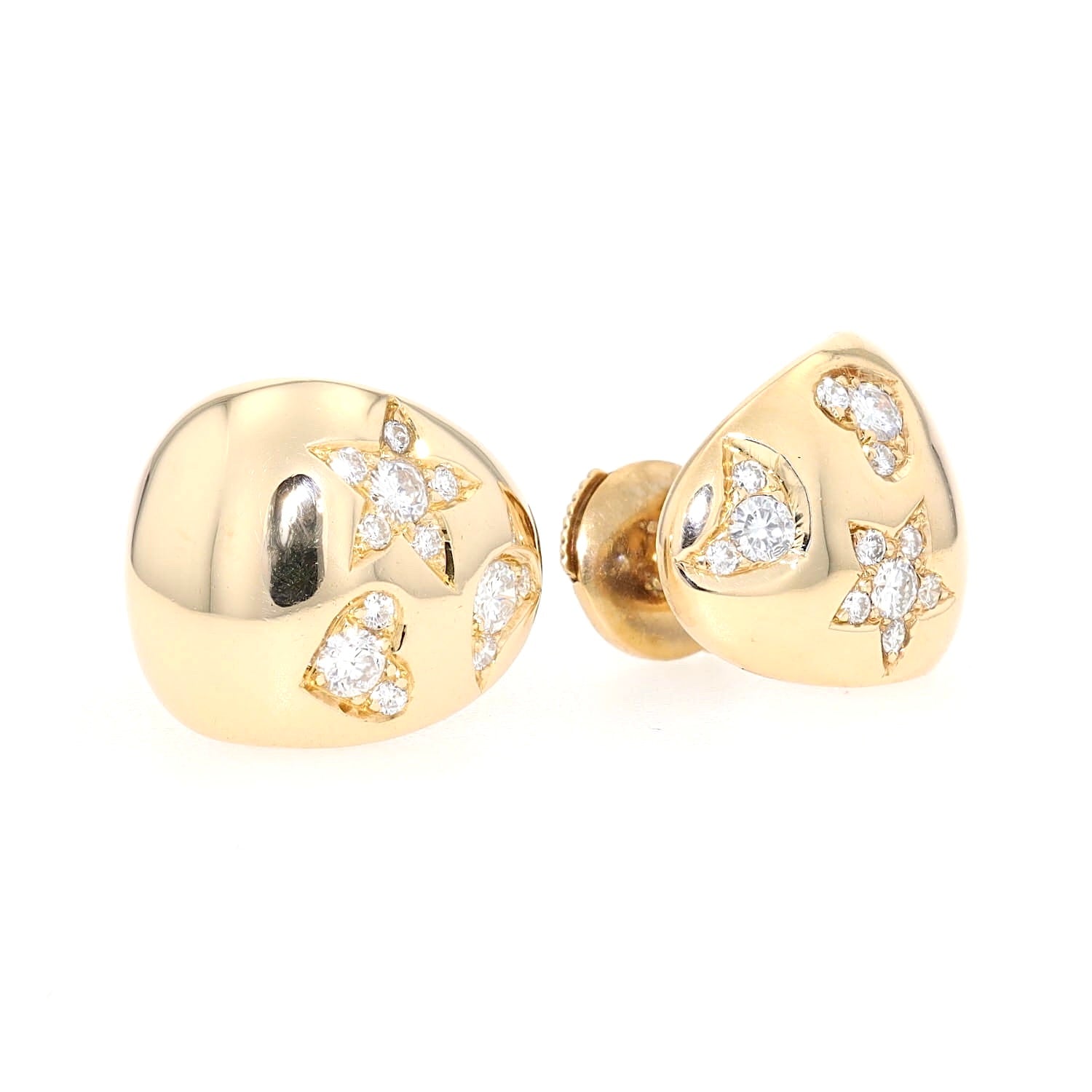 Ohrstecker in 750er Gelbgold mit Brillanten, liegend rechts gedreht