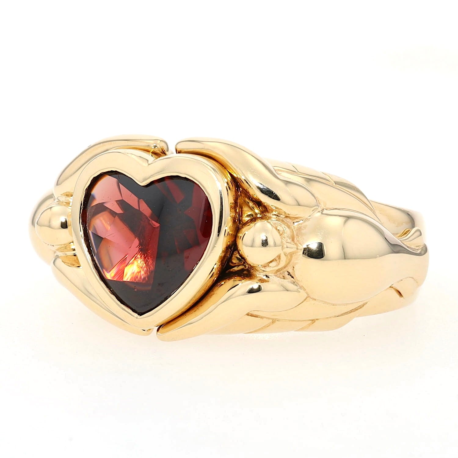 Jette Joop Ring in 750er Gelbgold mit einem Rhodolith, liegend leicht links gedreht