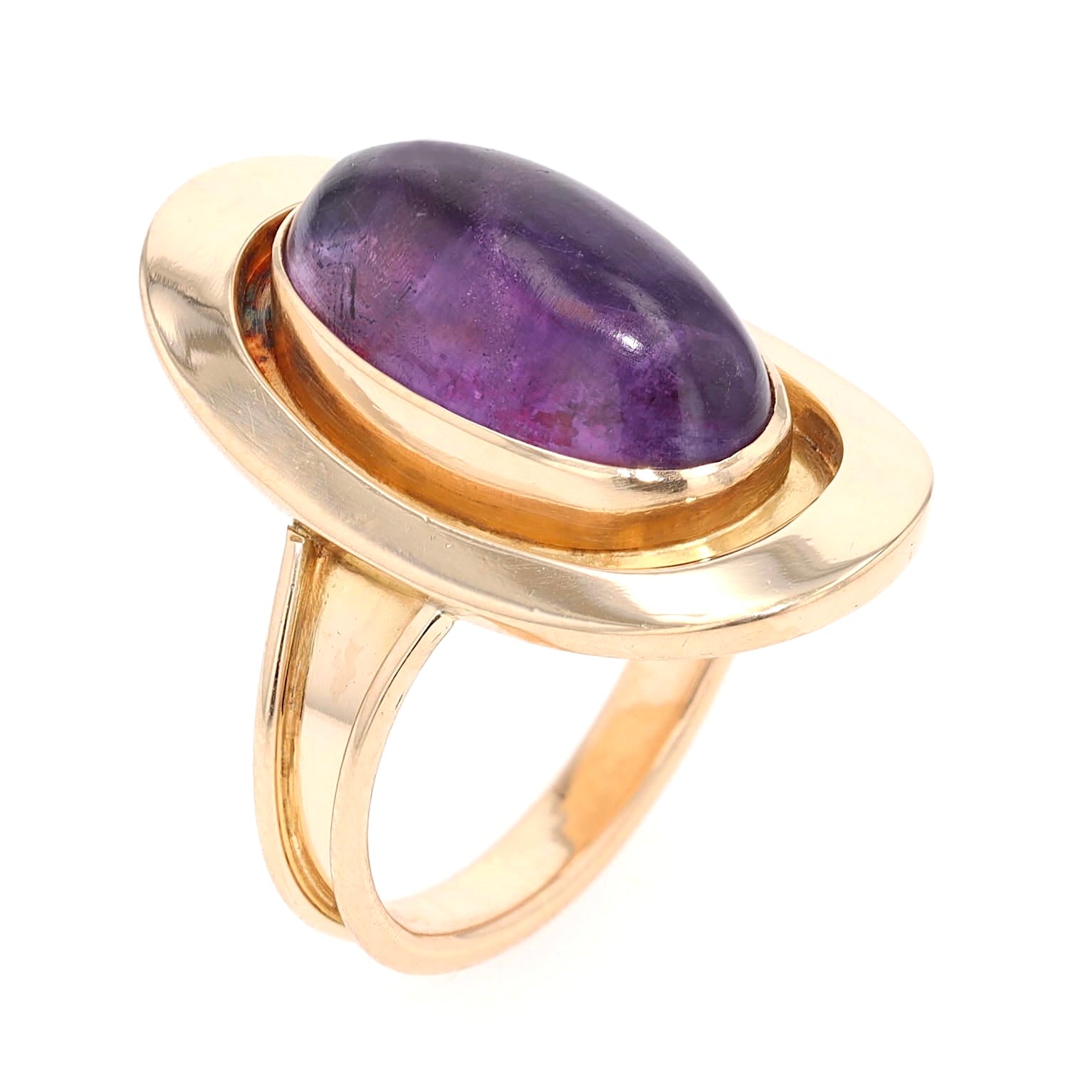 Kay ring in 585 rose gold with an amethyst, standing