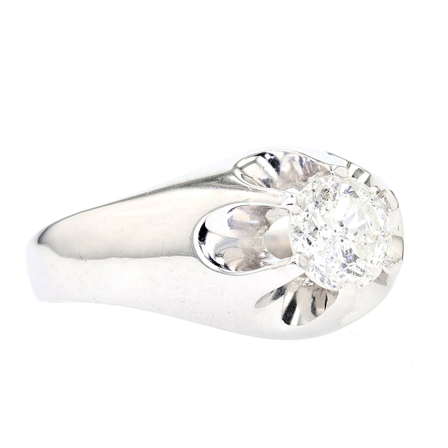 Solitärring in 750er Weißgold mit einem Brillanten mit ca. 1,25 ct, liegend rechts gedreht