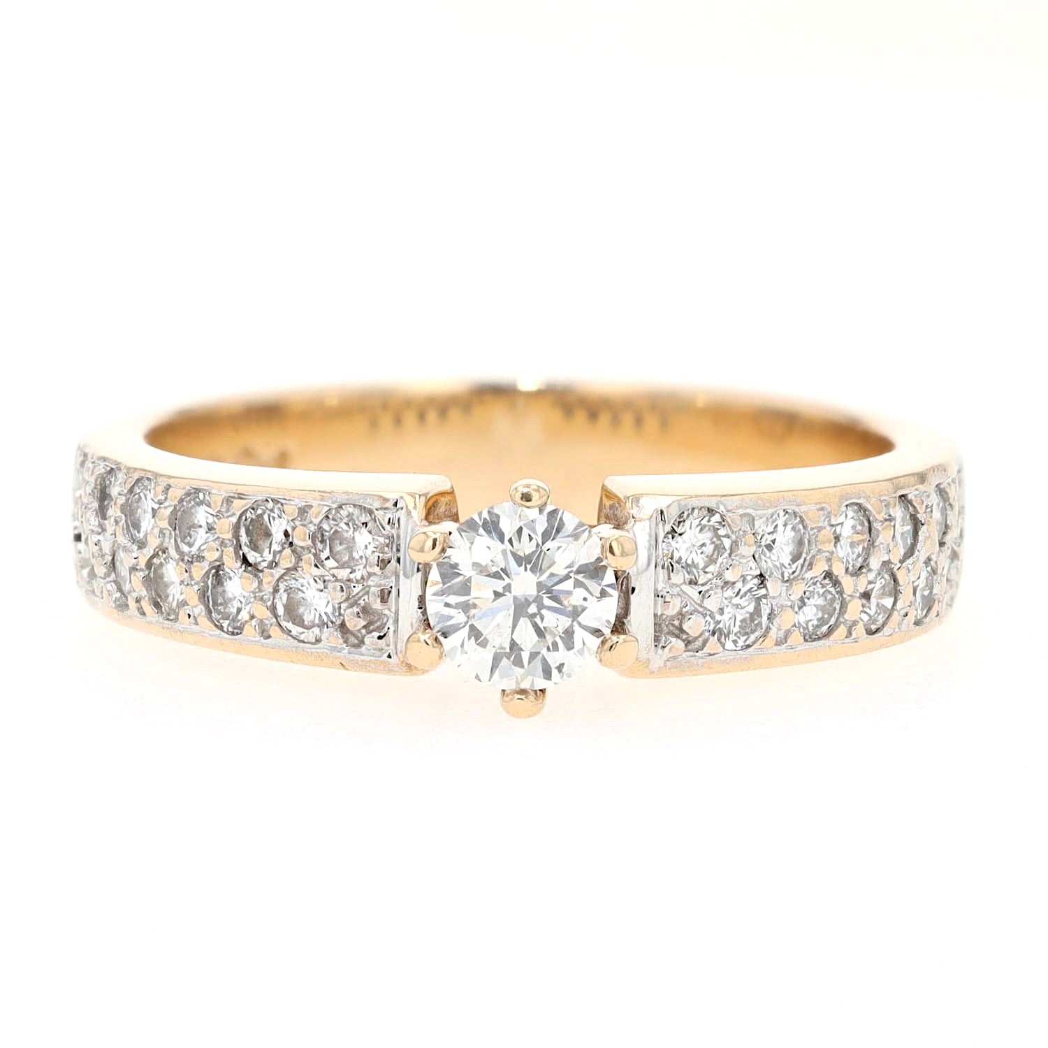 Ring in 585er Gelbgold mit Brillanten gesamt ca. 0,50 ct, liegend frontal