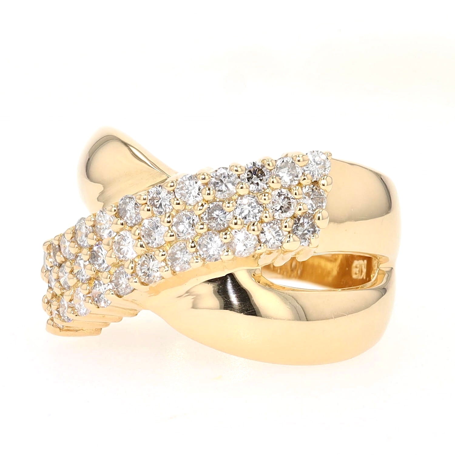 Ring in 18 kt Gelbgold mit Brillanten gesamt ca.0,98 ct, liegend links gedreht