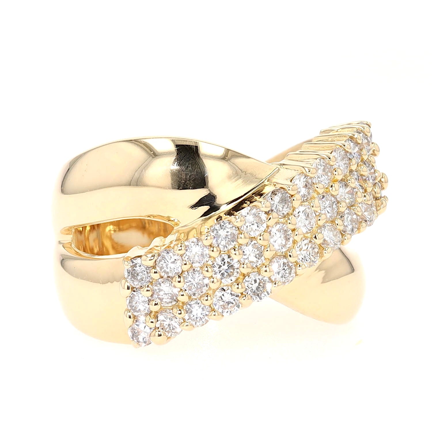Ring in 18 kt Gelbgold mit Brillanten gesamt ca.0,98 ct, liegend rechts gedreht