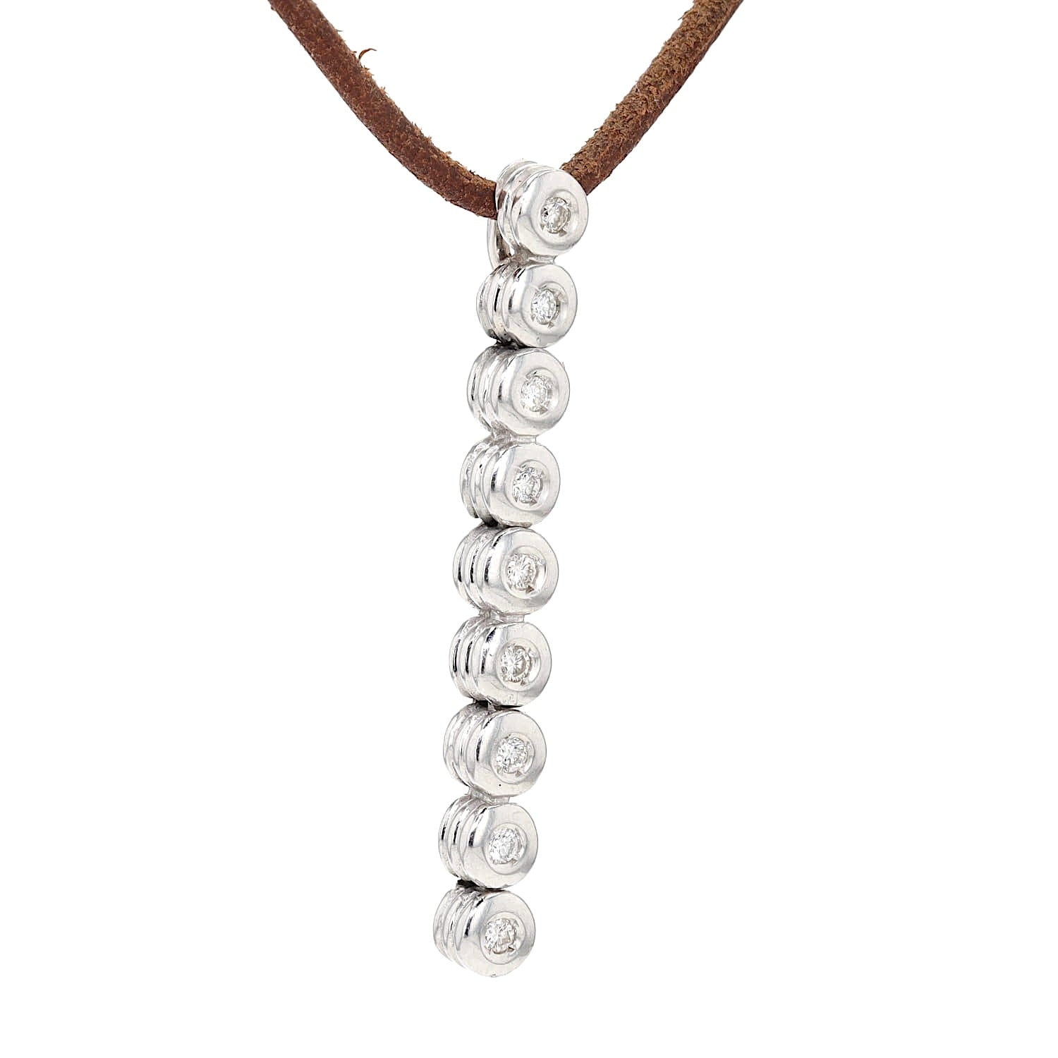 Pendant in 585 white gold Brilliants, hanging turned right