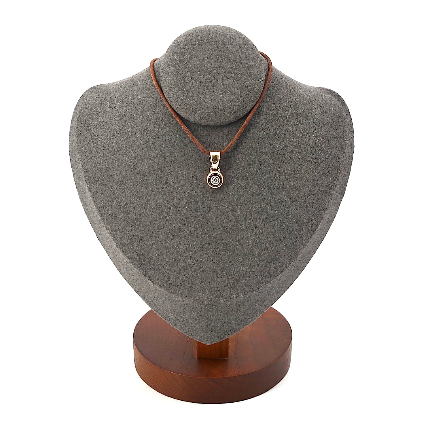 Anhänger in 585er Gelbgold mit einem Brillanten, an einer dunklen Büste