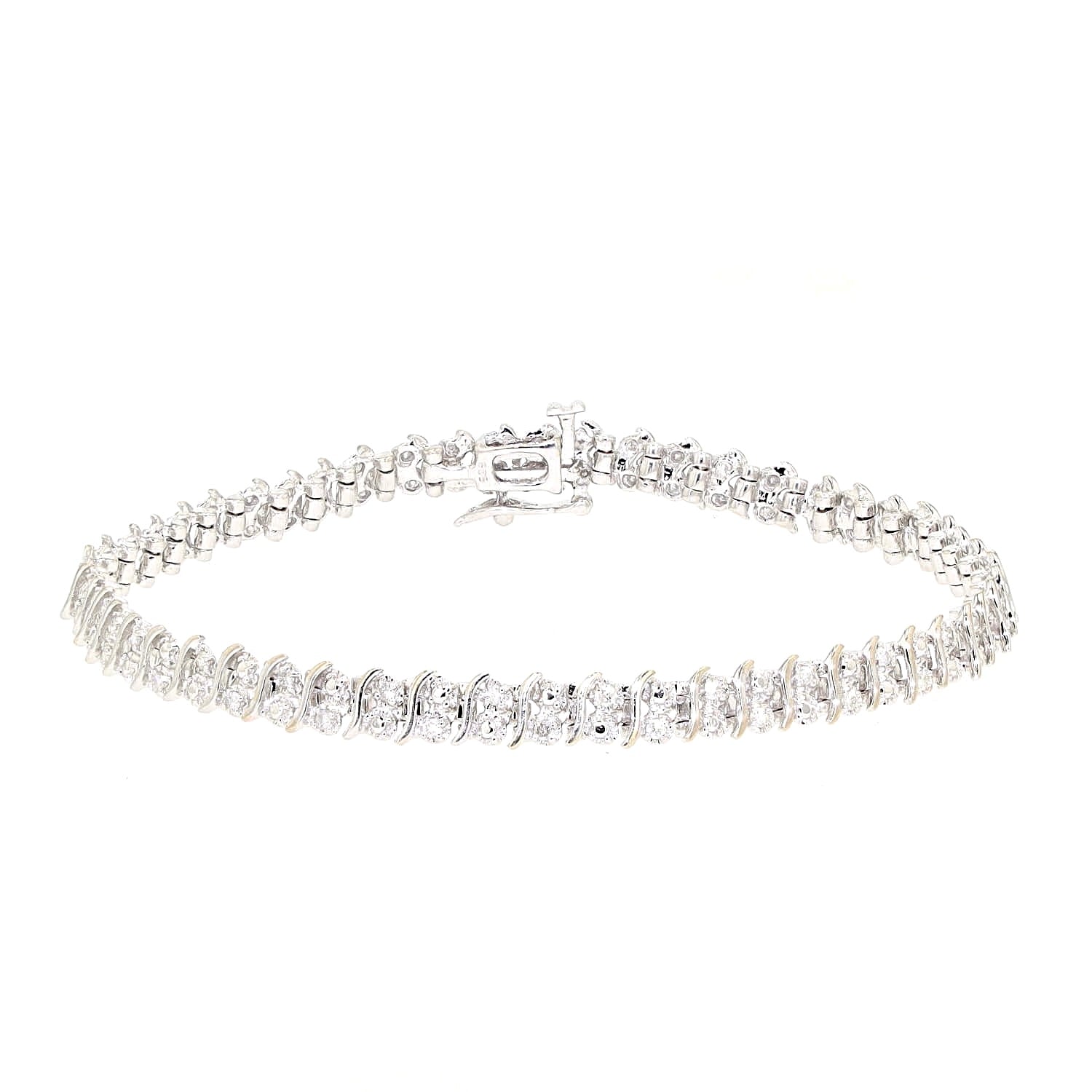 Armband in 585er Weißgold mit Brillanten, liegend leicht links gedreht