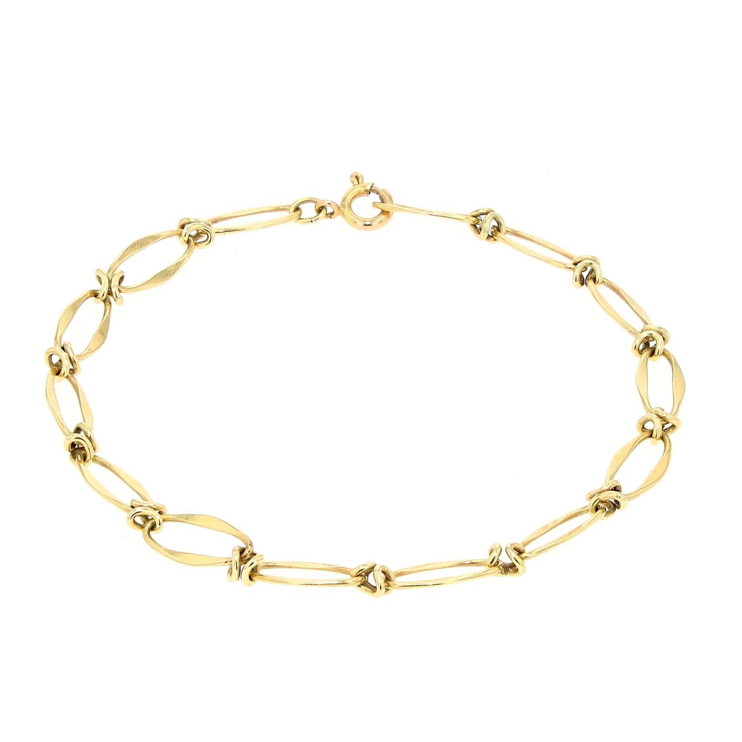 Armband in 585er Gelbgold, geschlossen liegend Schloß hinten