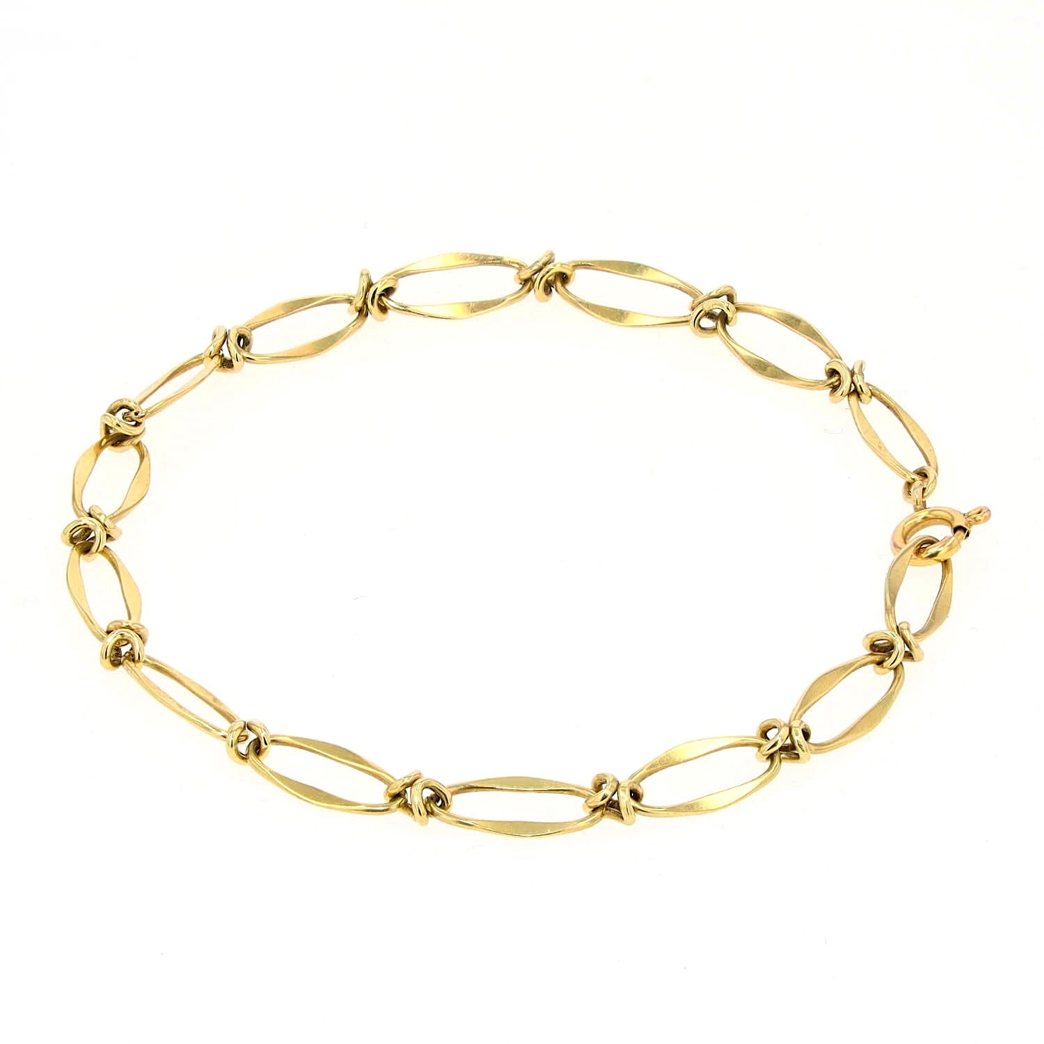 Armband in 585er Gelbgold, geschlossen liegend leicht links gedreht