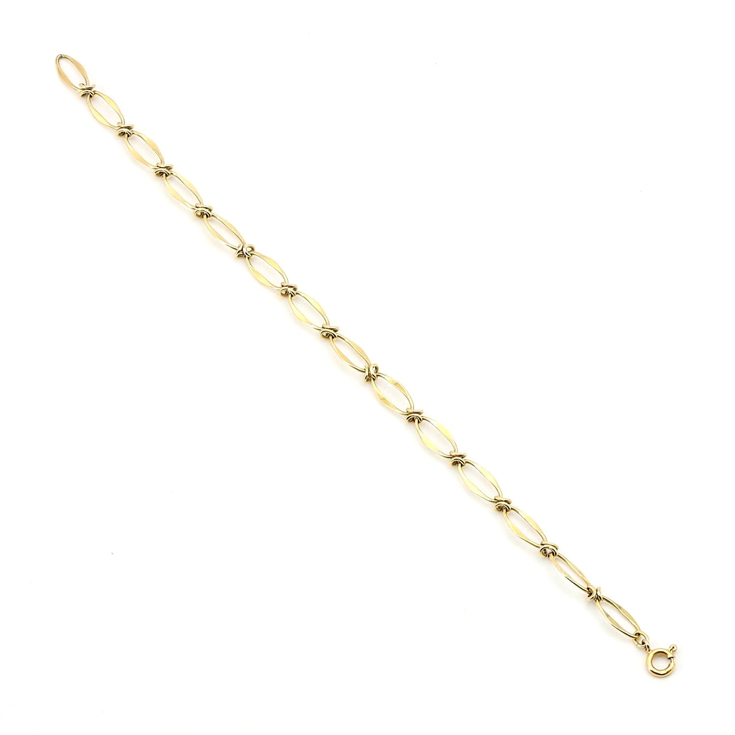 Armband in 585er Gelbgold, lang ausgebreitet