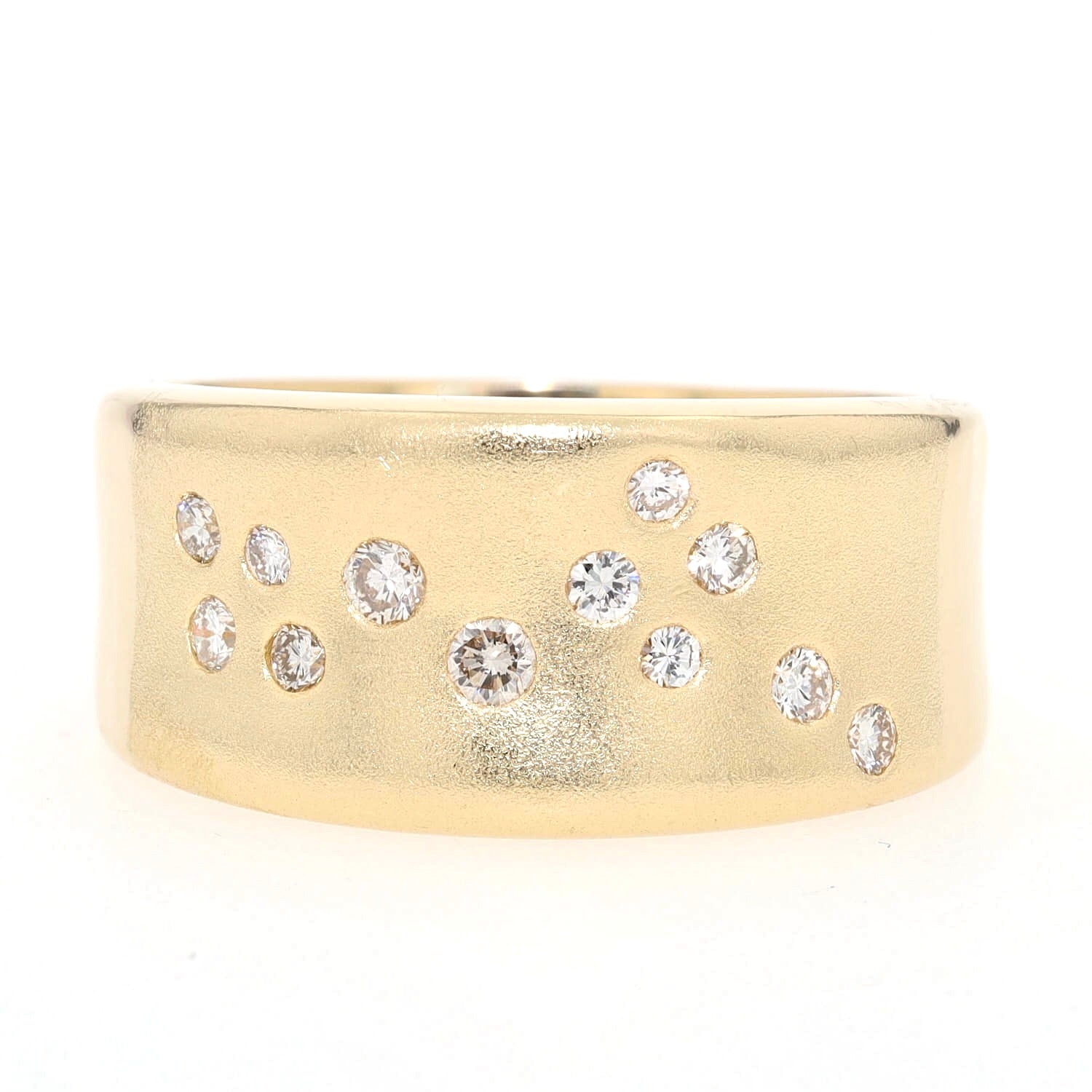 Ring in 750er Gelbgold mit Brillanten, liegend frontal