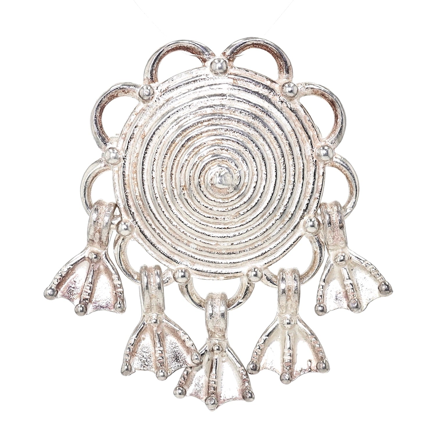 Juhl`s Brosche Nr. 146 aus 925er Silber, hängend frontal