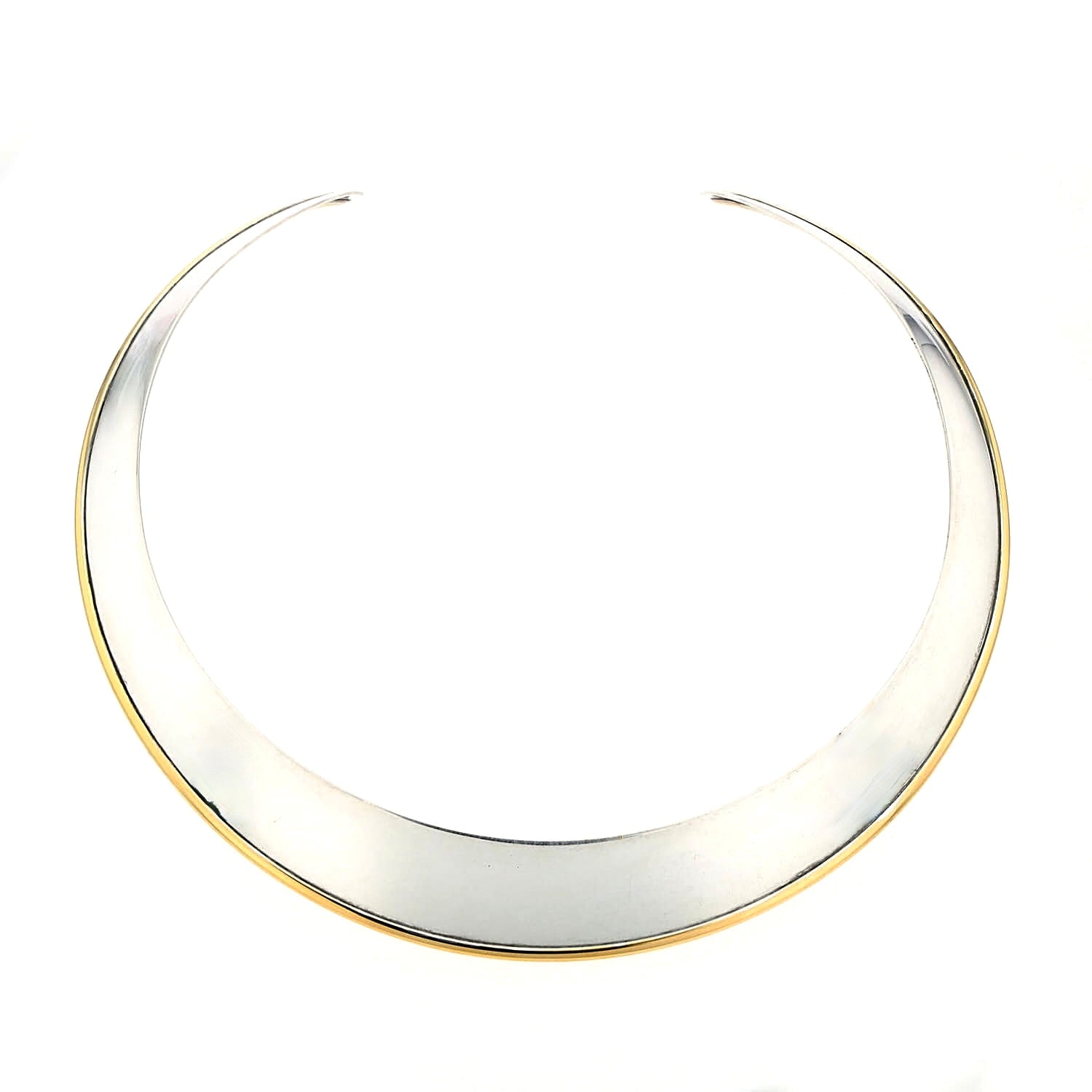 Halsreif in 925er Silber mit Vergoldung, liegend flach frontal