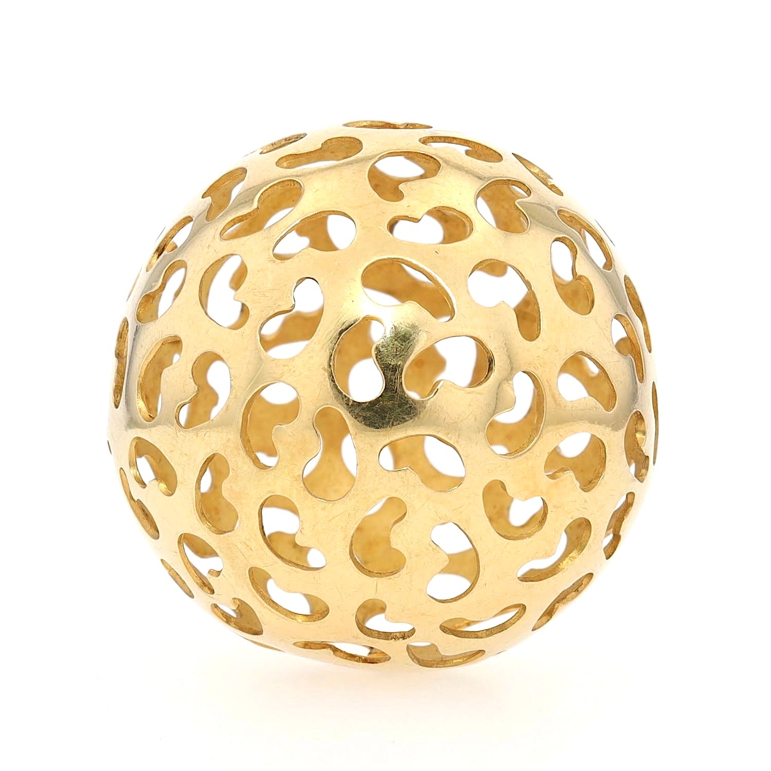 Niessing Anhänger in Form einer Kugel aus 750er Gelbgold, liegend frontal