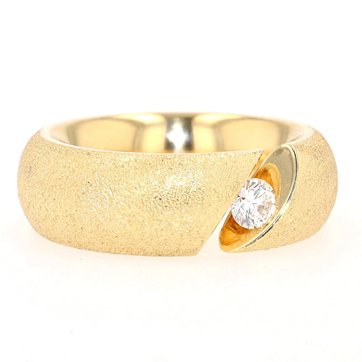 Niessing Ring Narciss in 750er Gelbgold mit einem Brillanten, liegend rechts gedreht