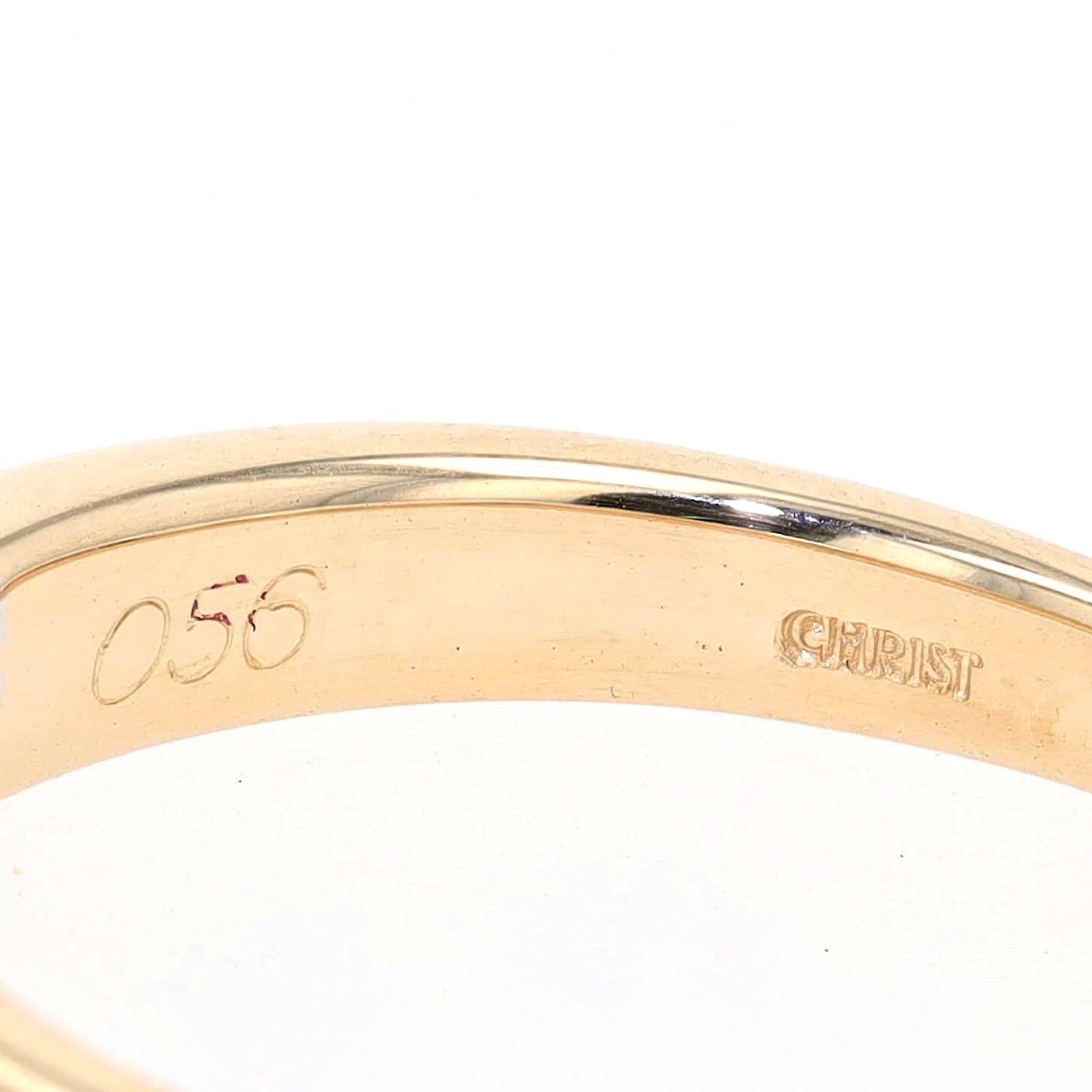 Christ Ring in 585er Gelb- und Weißgold mit einem Brillanten ca. 0,56 ct, Punze mit Steingröße und Christ