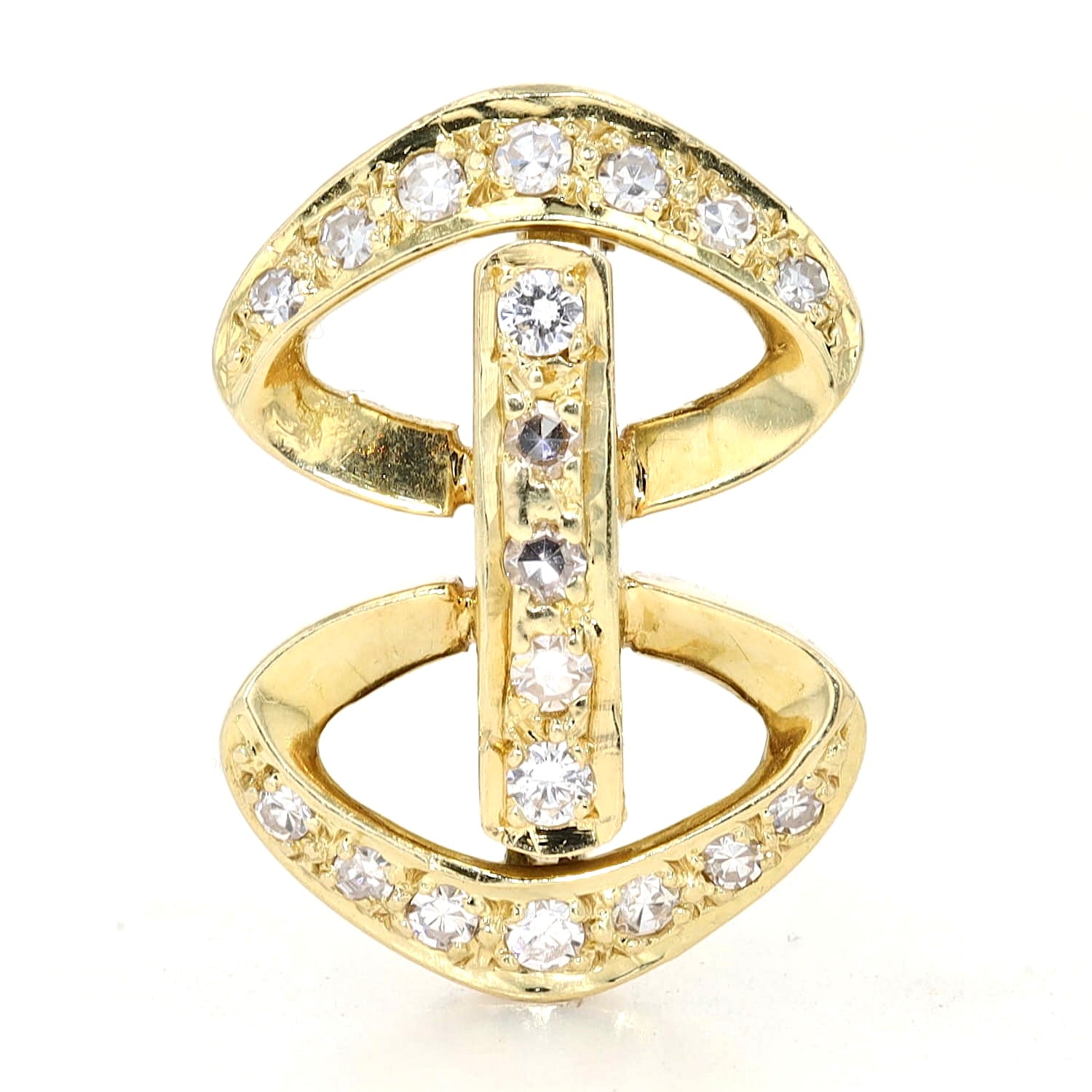 Perlenkettenverkürzer in 585er Gelbgold mit Brillanten, stehend frontal