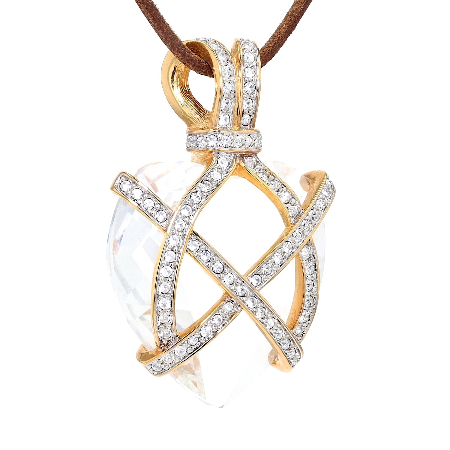 Swarovski Anhänger vergoldet , hängend rechts gedreht