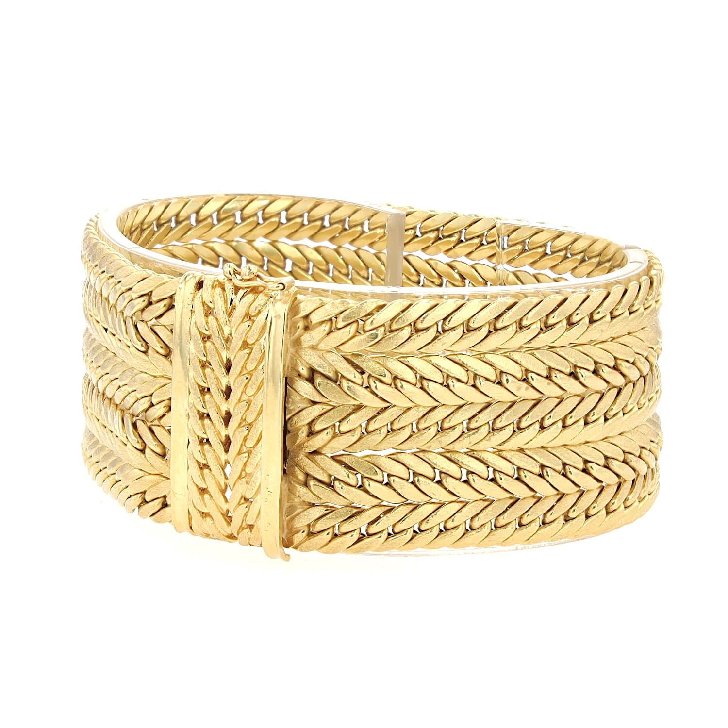 UNOAERRE Vintage - multi-row chain link bracelet made of 750 yellow gold, slightly turned to the left when lying closed