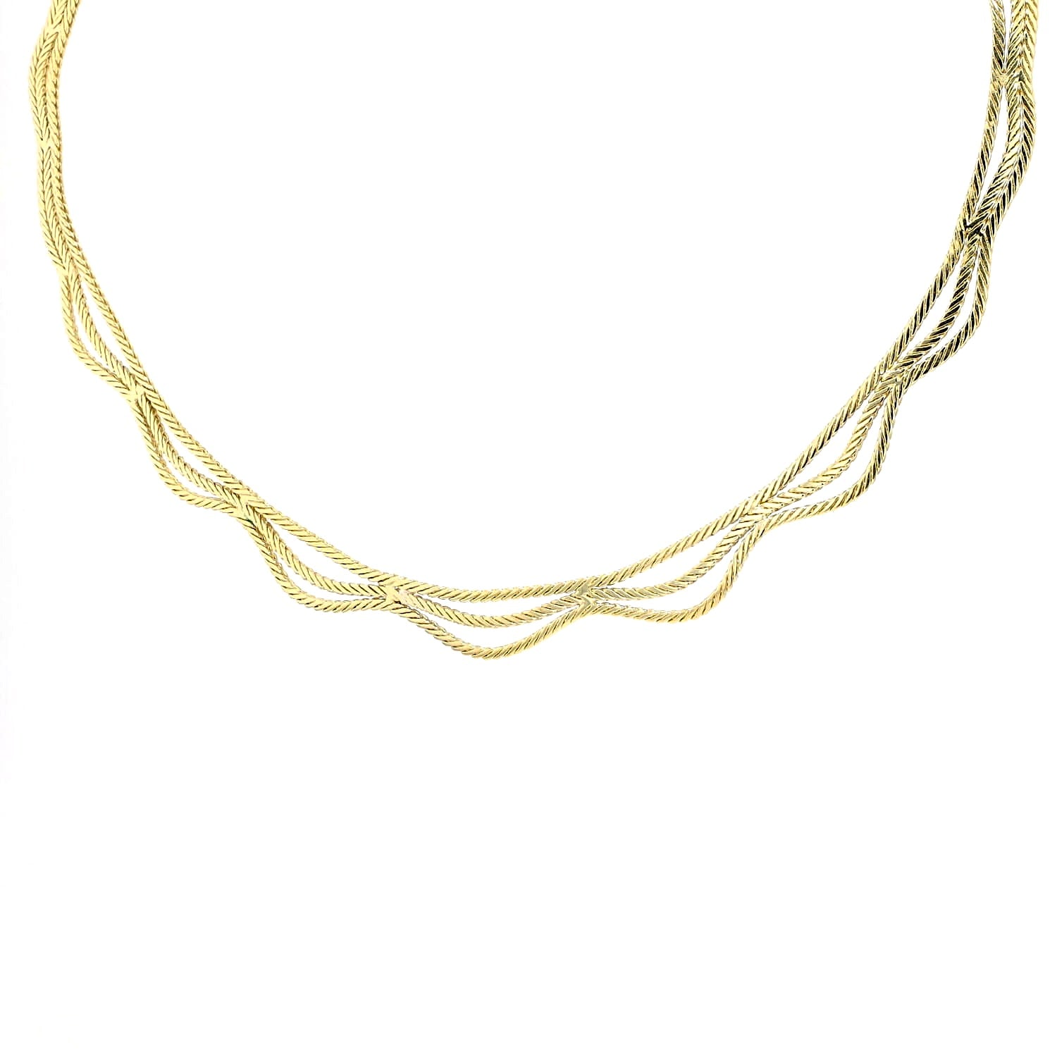 Feines Vintage Collier in 585er Gelbgold, hängend links gedreht