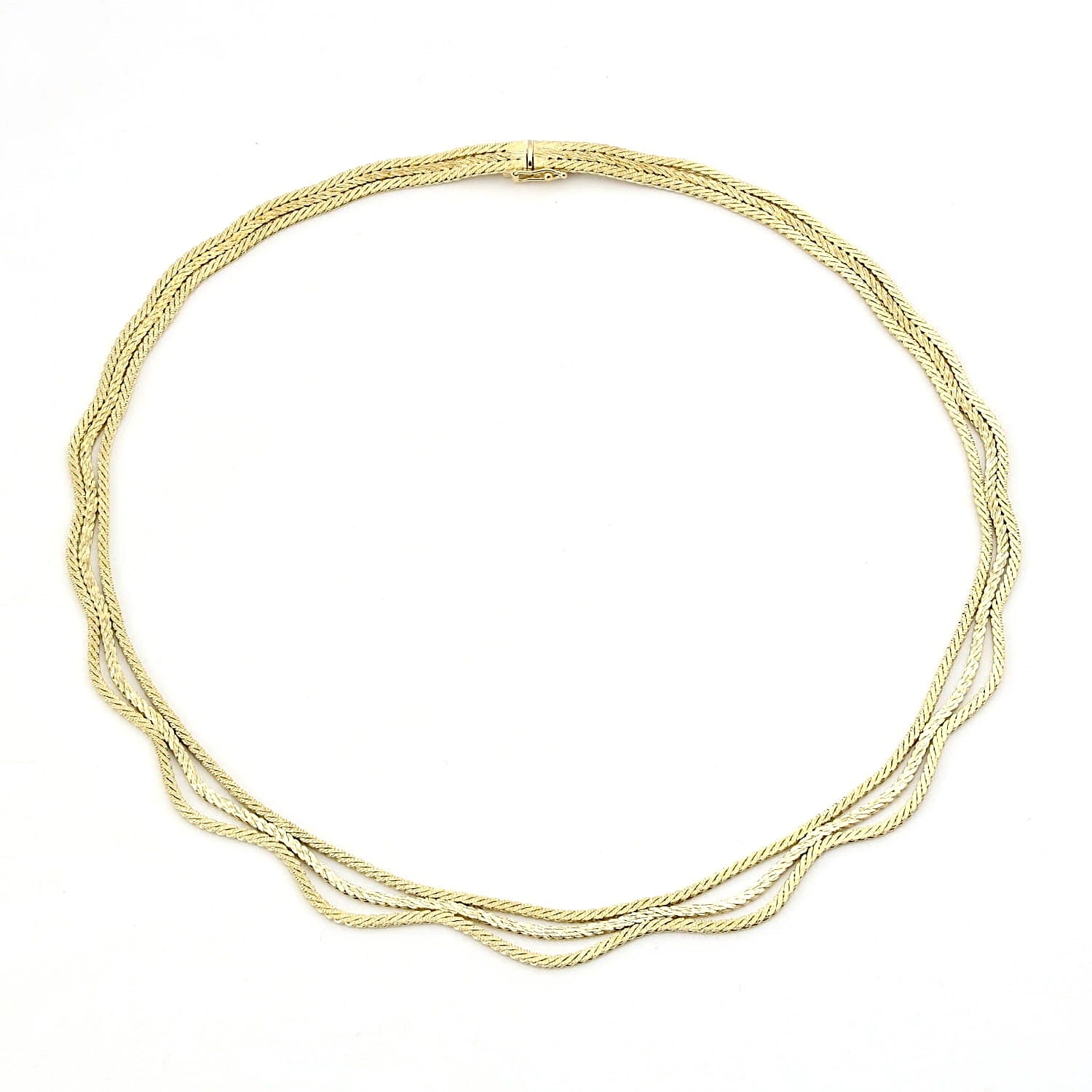 Fine vintage necklace in 585 yellow gold, closed horizontally