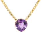 Piaget necklace with Brilliants, Pendant from Wempe with an amethyst approx. 74 ct in 750 gold, hanging frontal close-up pendant