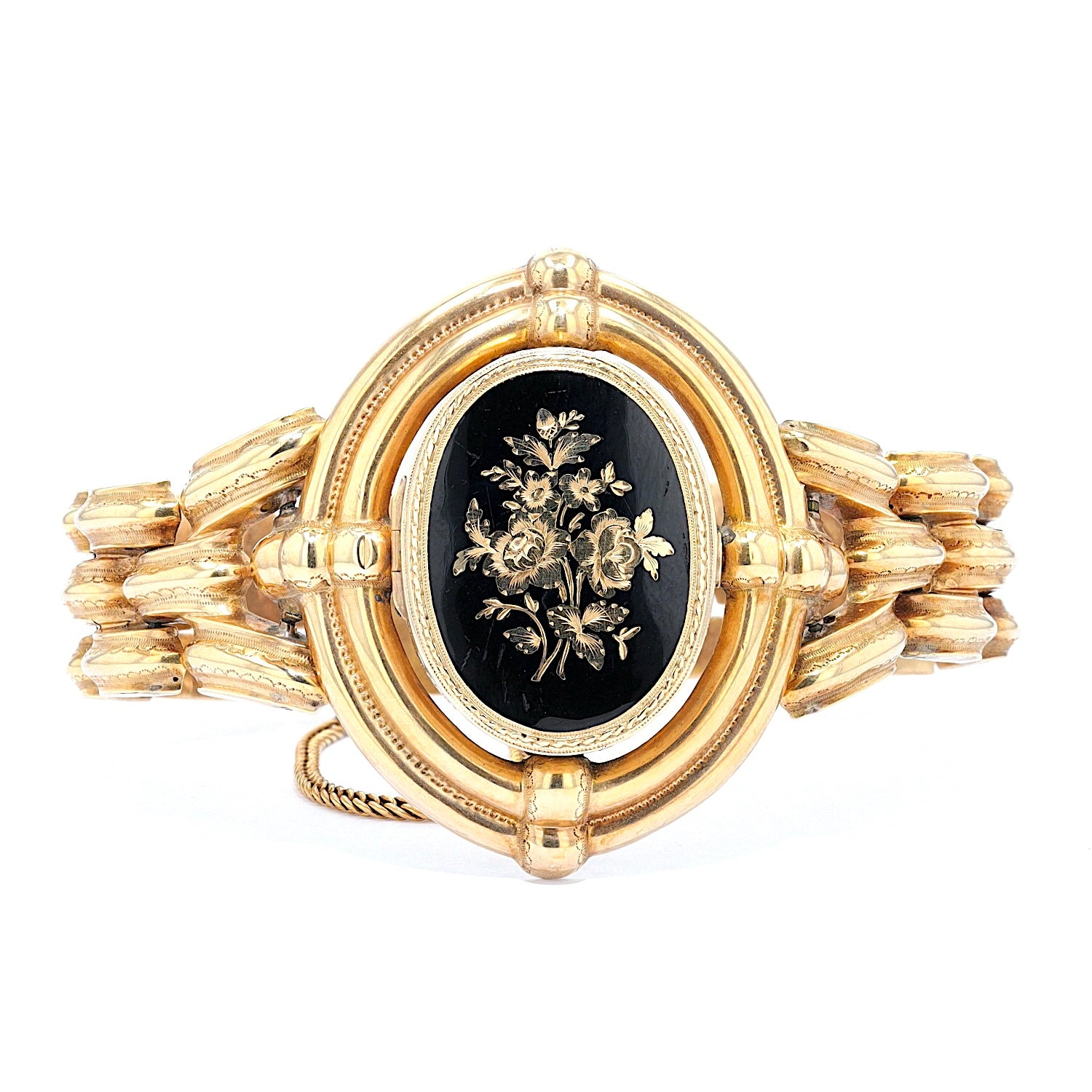 Biedermeier bracelet in foam gold, enameled