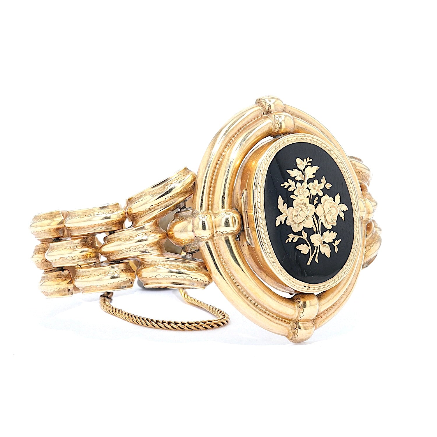 Biedermeier bracelet in foam gold, enameled