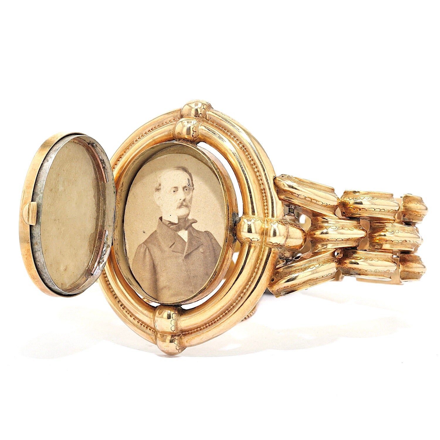 Biedermeier bracelet in foam gold, enameled