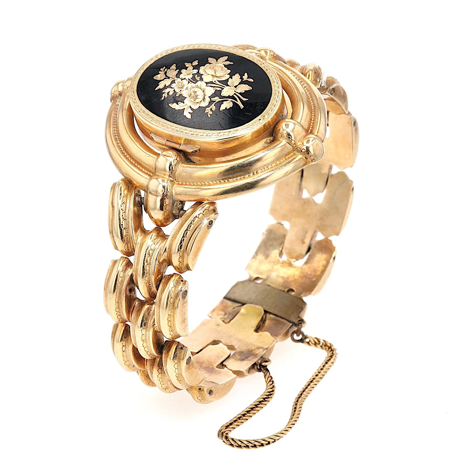 Biedermeier bracelet in foam gold, enameled