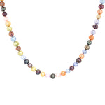 Colored cultured pearl necklace with magnetic lock